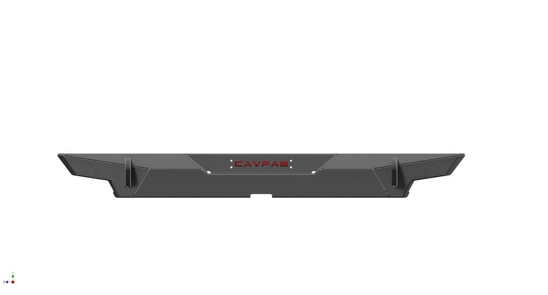 Rear bumper with sensor and tire cutout