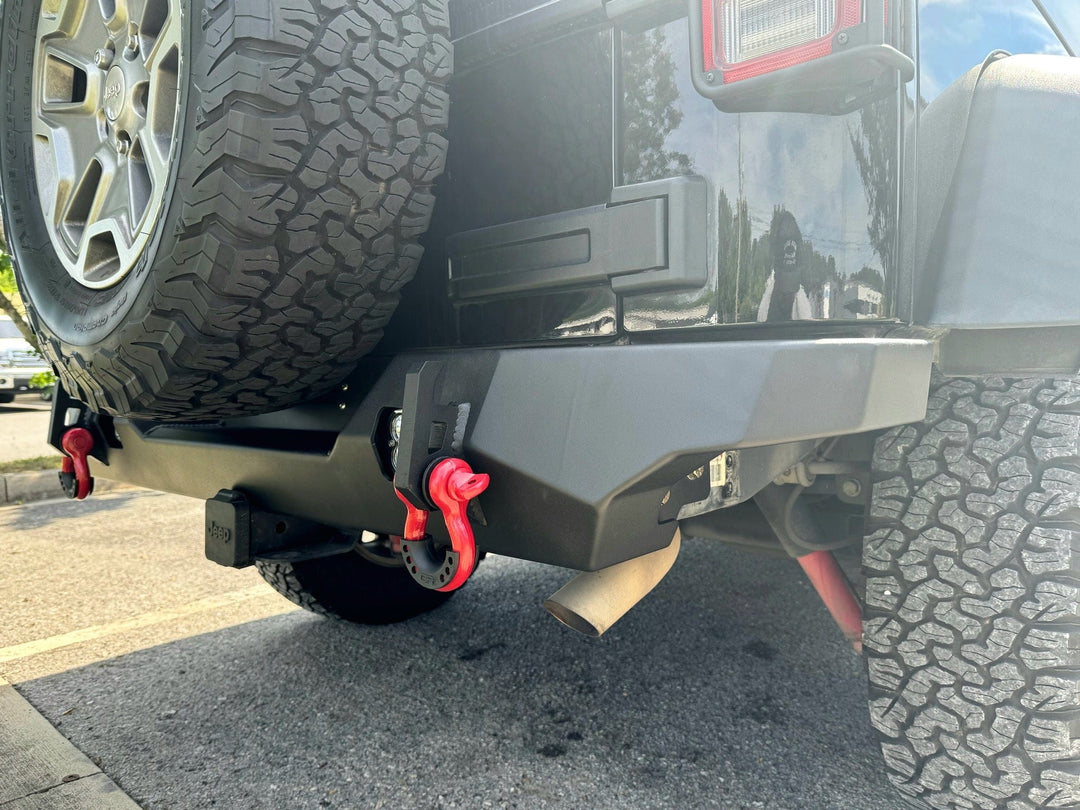 Jeep Wrangler rear bumper with spare tire, June 17, 2024