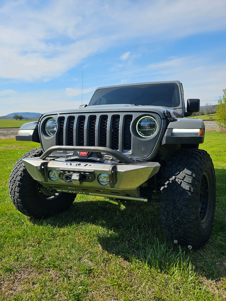 Crawler Series Mid-Width Front Winch Bumper With Fog Lights (JL / JT) - CavFab