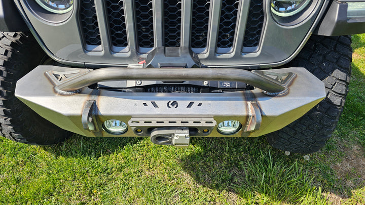 Crawler Series Mid-Width Front Winch Bumper With Fog Lights (JL / JT) - CavFab