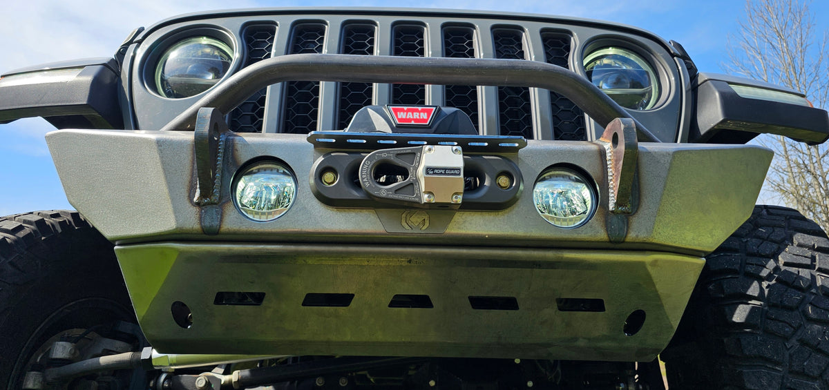 Crawler Series Mid-Width Front Winch Bumper With Fog Lights (JL / JT) - CavFab